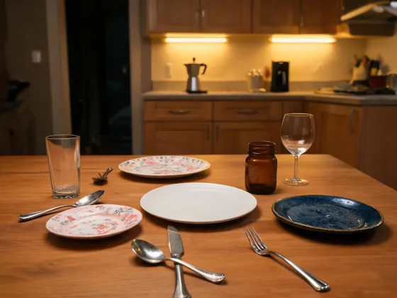 Mixed tableware before planning