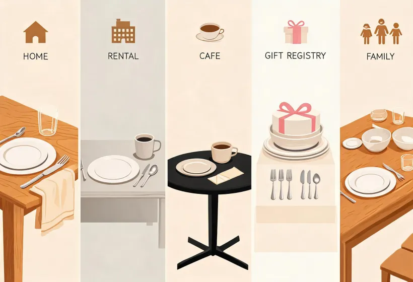 Map of tableware use settings